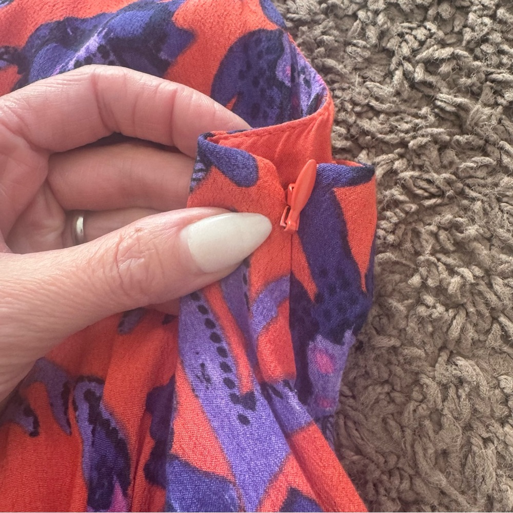Anthropologie Maeve Macie Maxi Dress Floral Purple Orange Sleeveless 8 $168 - Picture 9 of 13